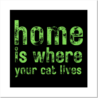 Home Is Where Your Cat Lives Posters and Art